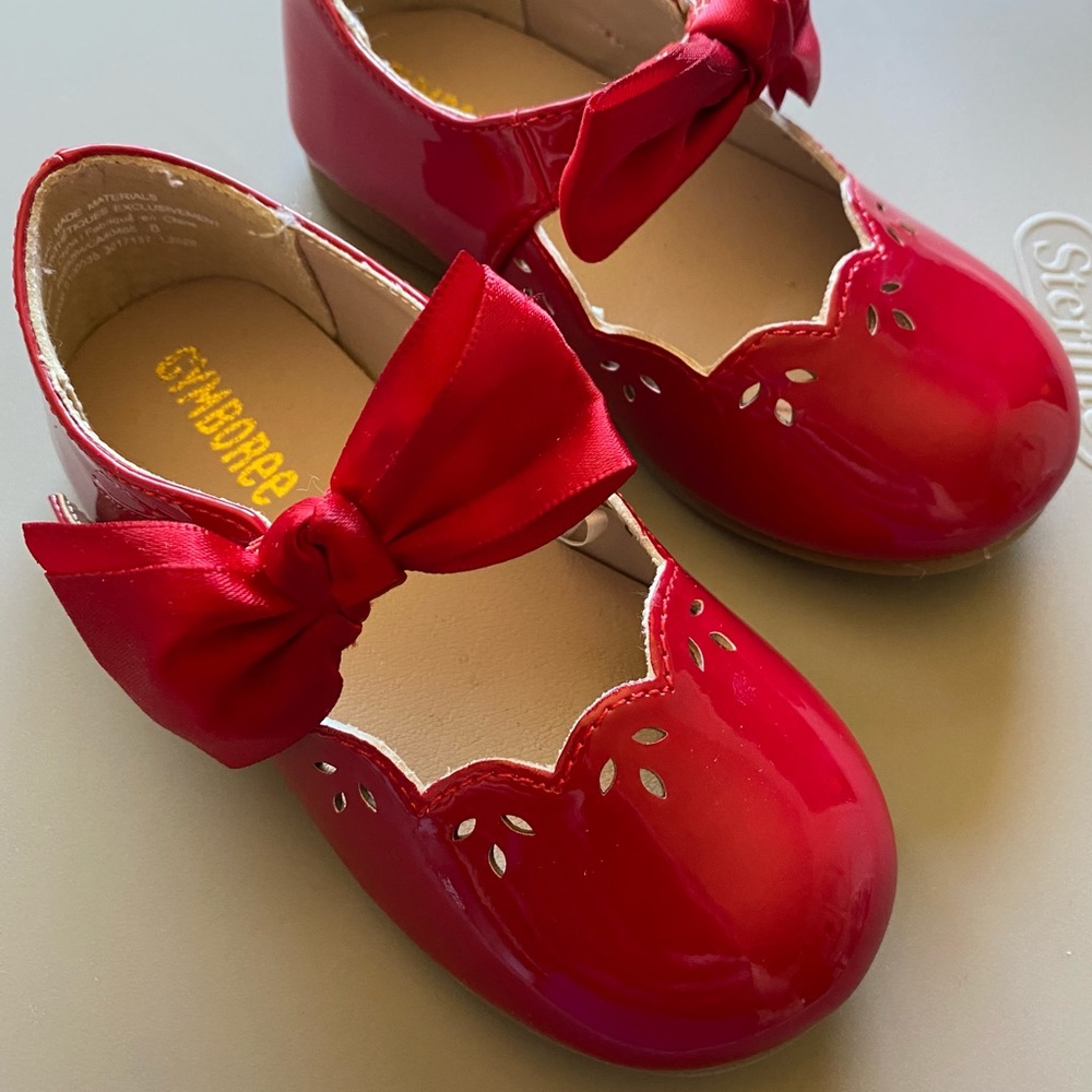 Gymboree Red Holiday Christmas Flats Size 8 EUC